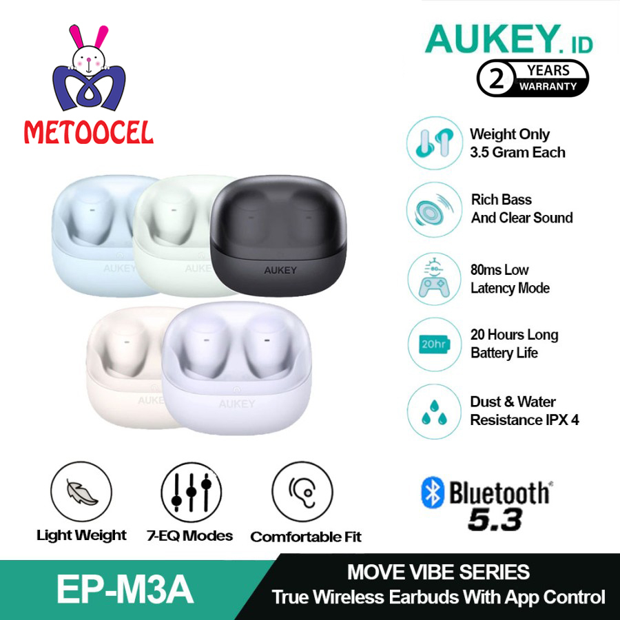 AUKEY EP-M3A TWS Headset Bluetooth Move Vibe Series True Wireless Earbuds IPX4