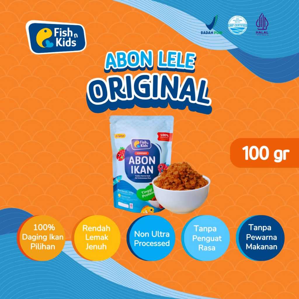 

Abon Ikan Lele Original NO MSG Fish n Kids/ Abon MPASI Penambah Nafsu Makan Anak/ Abon Bayi