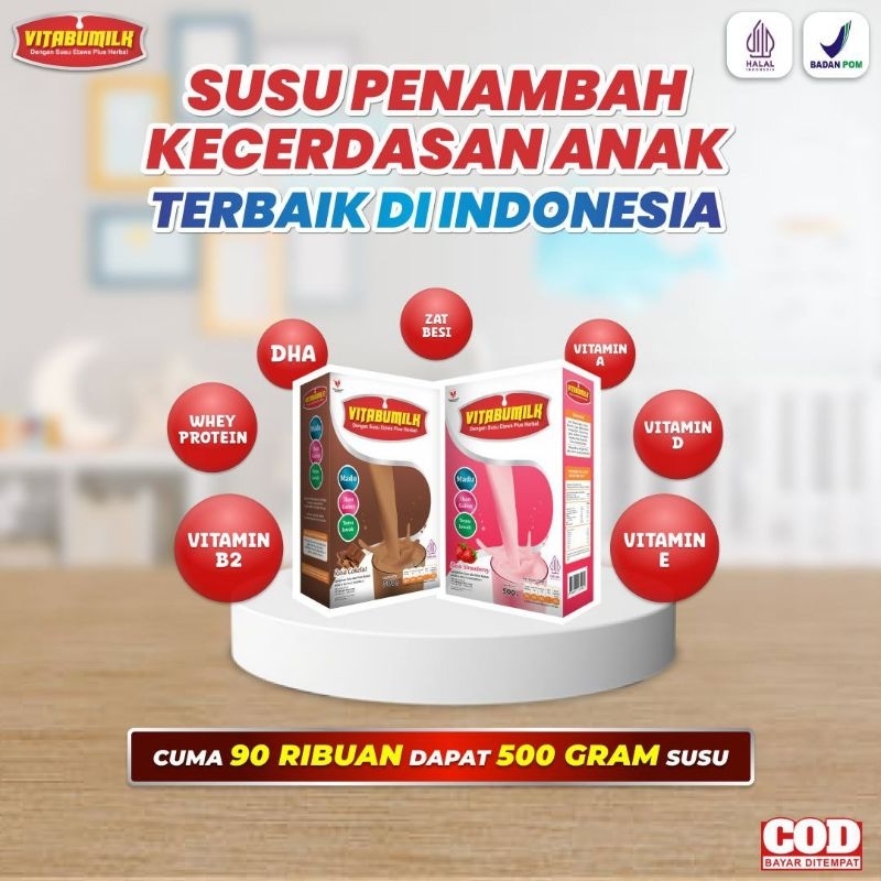 

VITABUMILK ( pket 2 pcs ) SUSU PENAMBAH KECERDASAN ANAK