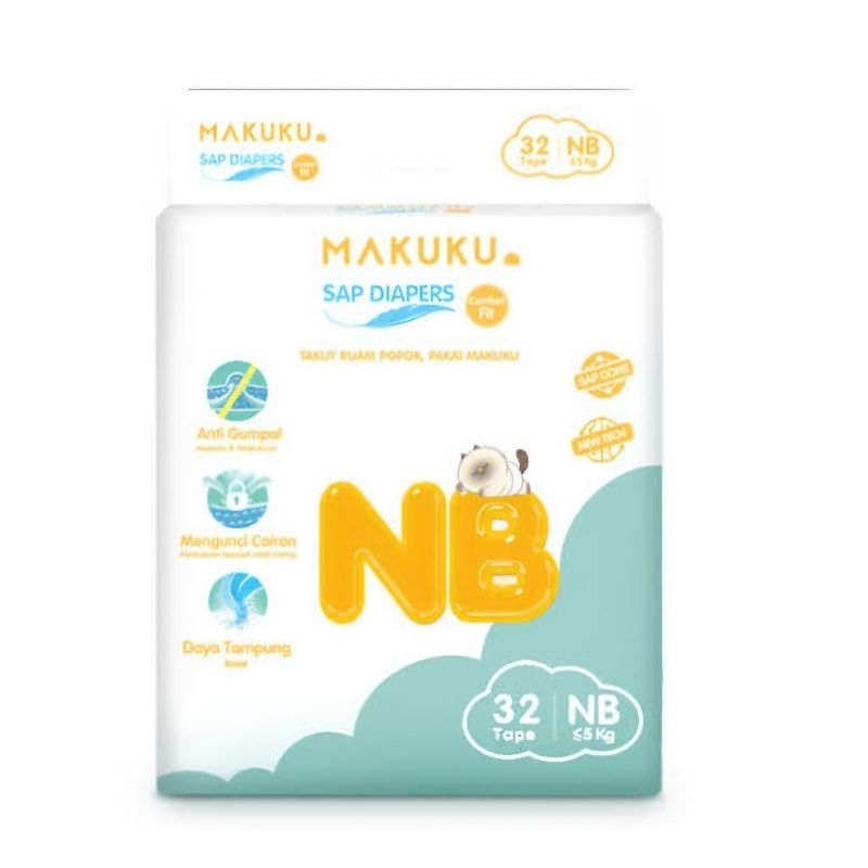 MAKUKU PEREKAT COMFORT FIT NEWBORN 32PCS