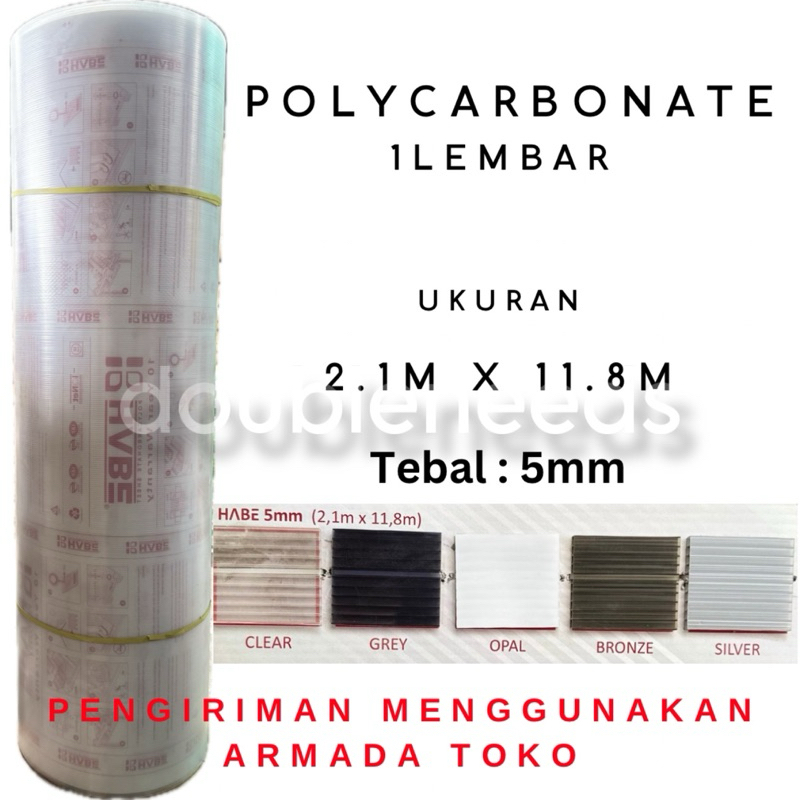 POLYCARBONATE 1LEMBAR Tebal 5mm Free Ongkir Surabaya / ATAP POLYCARBONATE UV PROTECTION 1LEMBAR