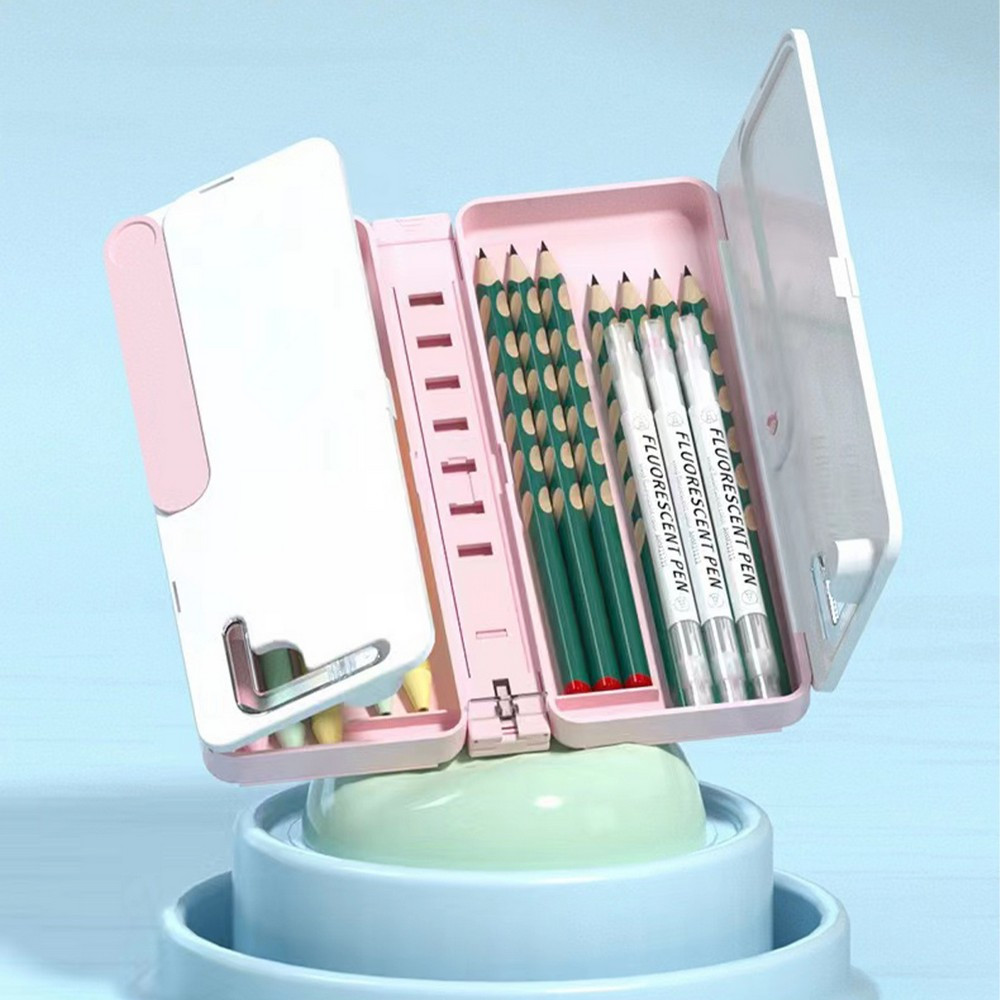 

Kotak Pensil Lipat 2In1 Multifungsi Dengan Tatakan Buku Dan Papan Tulis Praktis / Tempat Penyimpanan