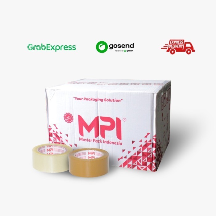 

Lakban Bening / Lakban Cokelat 45 mm x 110 Yard Master Pack Indonesia Khusus Gosend & Grab 1 Dus isi 72 Roll