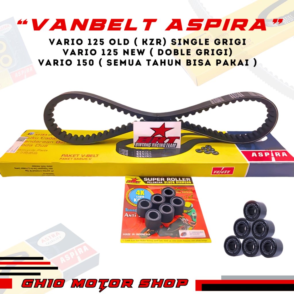 Roller BRT & Vanbelt Aspira Vario 125 Vario 150 Roller BRT Vario 125 & 150 V Belt Aspira Roler BRT