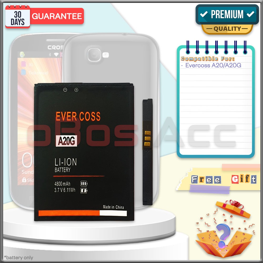 Baterai EVERCOSS A20 / A20G CROSS Battery Batre Batrai HP