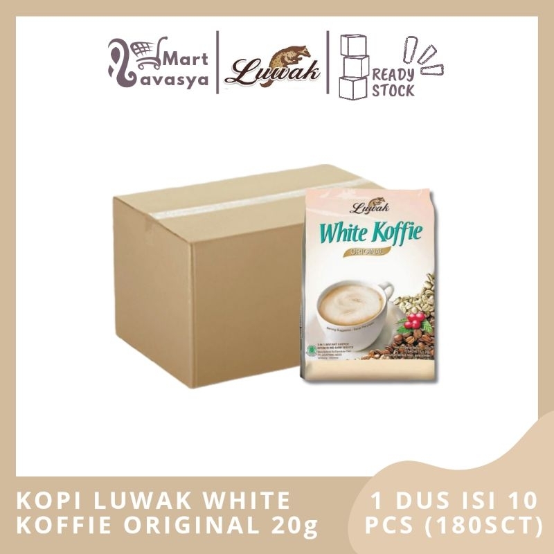 

KOPI LUWAK WHITE KOFFIE ORIGINAL 20g - 1 DUS ISI 10 PCS- KOTA BANDUNG - LAVASYA MART