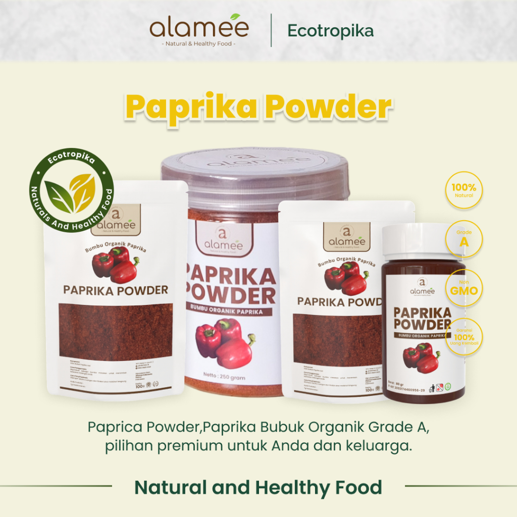 

Paprika Bubuk Seasoning Powder Ground Bumbu Dapur Instan Organik Murni Asli Tanpa Campuran