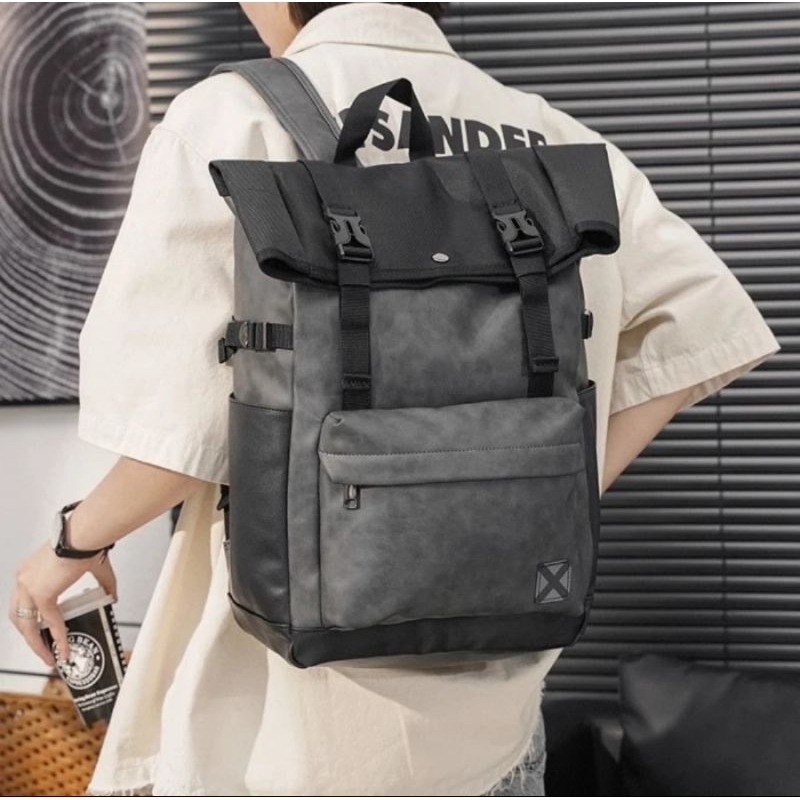 TAS RANSEL PRIA KULIAH BACKPACK PRIA KERJA TAS RANSEL KULIT SEKOLAH