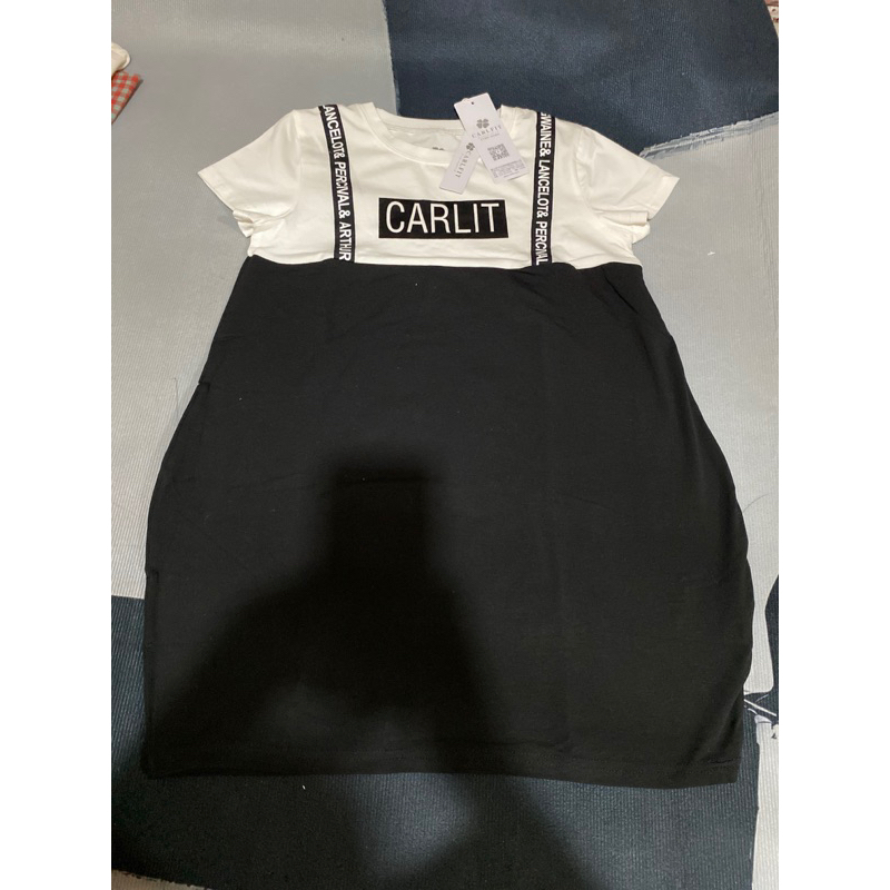 Carlit Dress Hitam Putih anak 7-8 tahun
