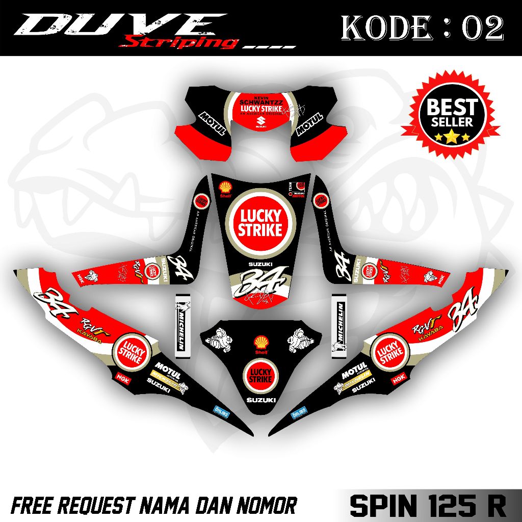 Decal Spin 125 R Full Body - Stiker Decal Spin 125 R. DV.02