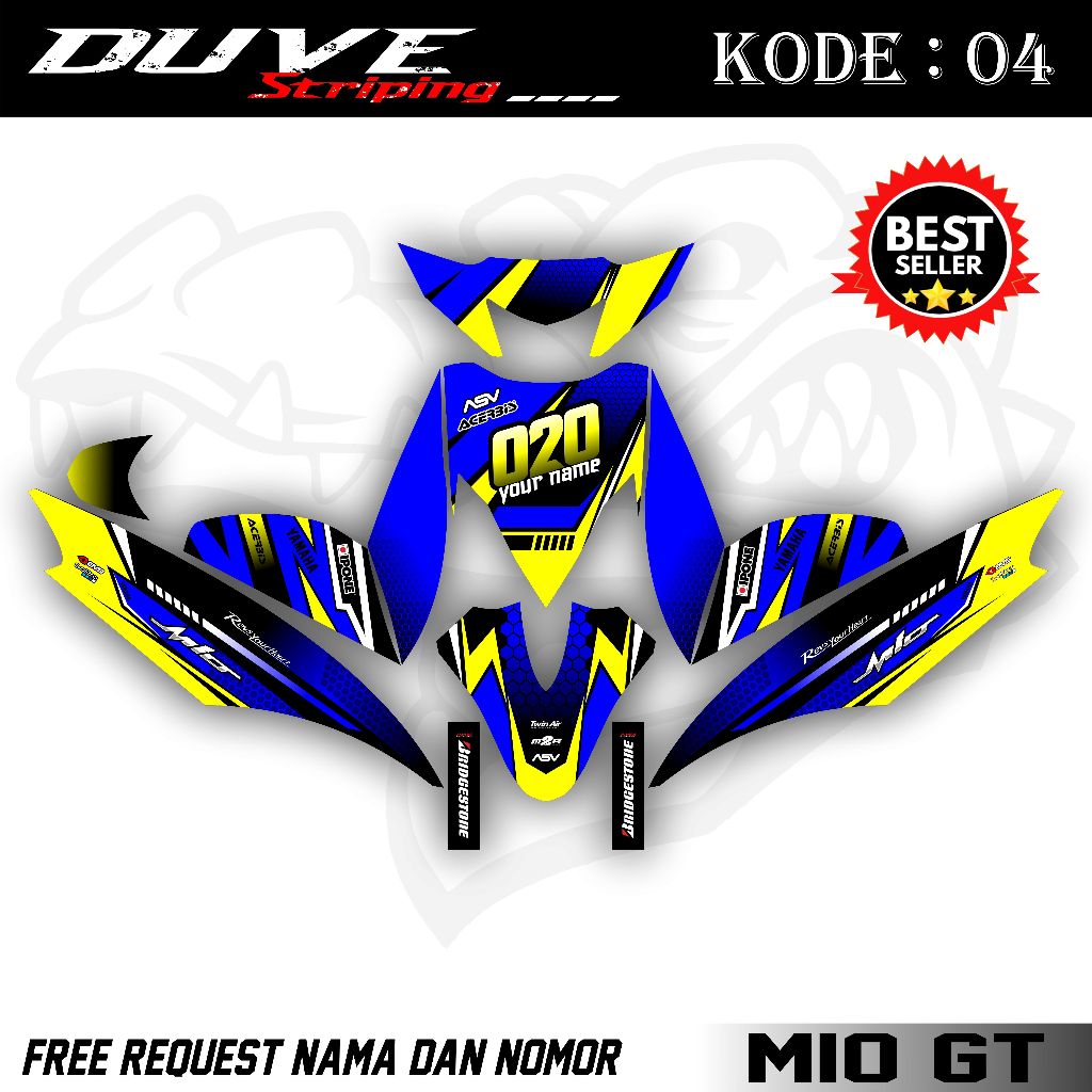 Decal Mio GT Full Body - Stiker Decal Mio GT. DV.04