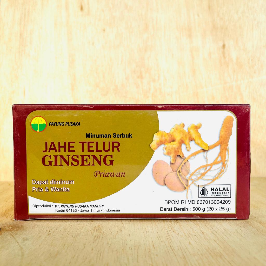 

Jahe Telor Ginseng Priawan isi 20 sachet Payung Pusaka Mandiri