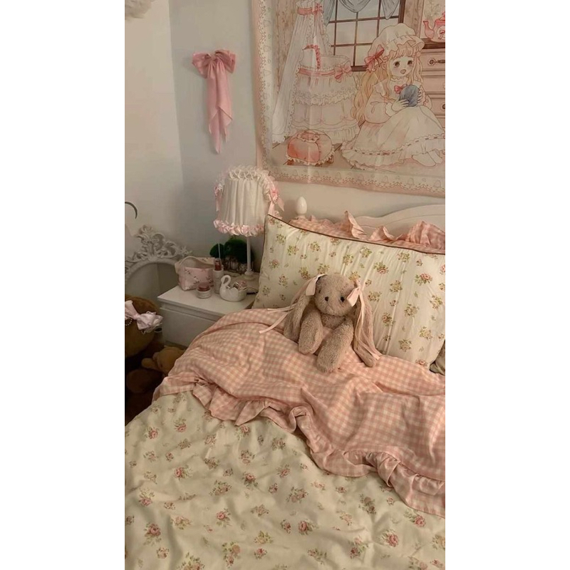 shabby bedcover ambal selimut sprei