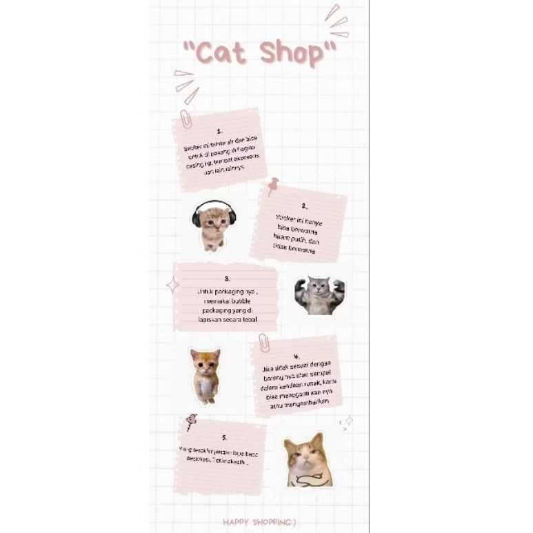 

Sticker Hitam putih ,anti air dan Sticker untuk aksesoris hp dan lain lainnya, Sticker Shopping/Cat shop