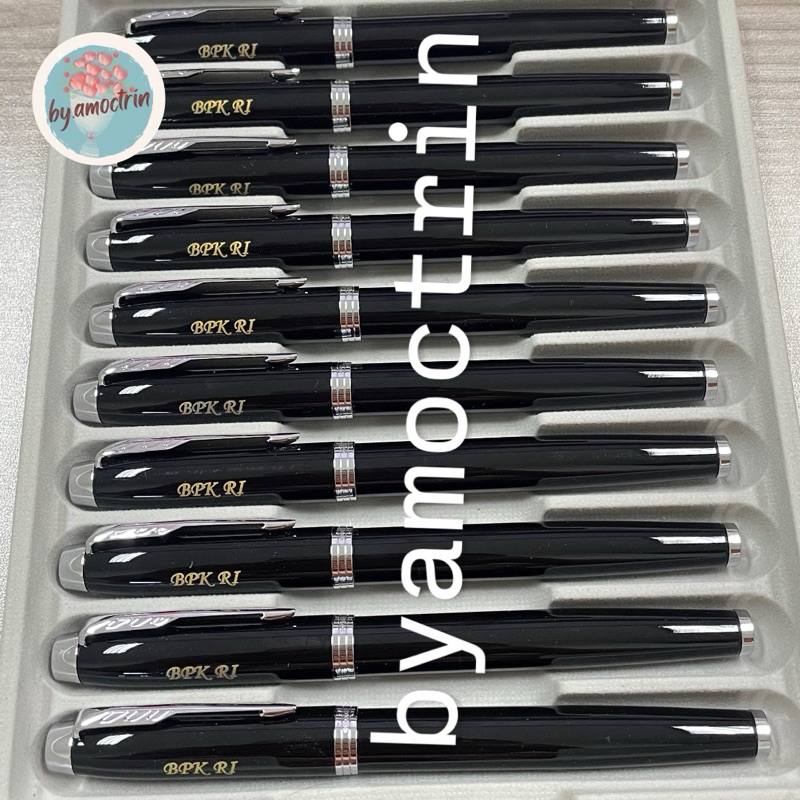 

Parker IM Black Chrome Trim Rollerball 100% New Original (Ada ukiran permanen di tutup)