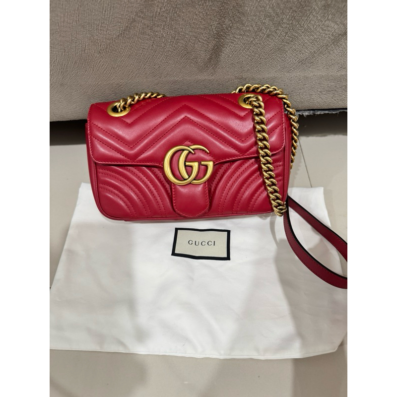 gucci marmont red small 22cm