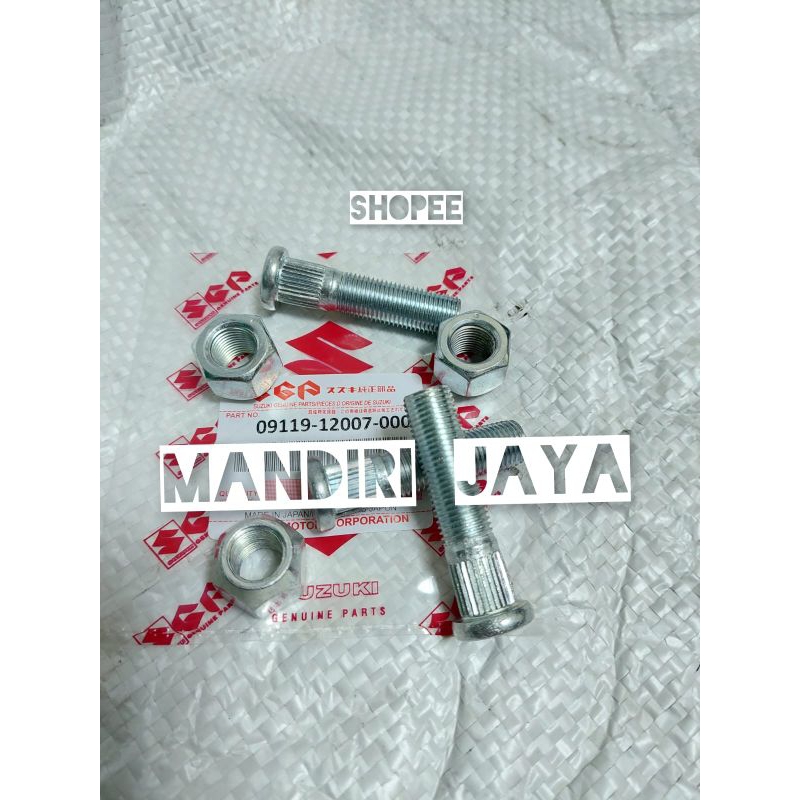 Hub bolt long (panjang) baut roda + mur Suzuki New Carry Pick Up / New Carry Mini Bus Ori
