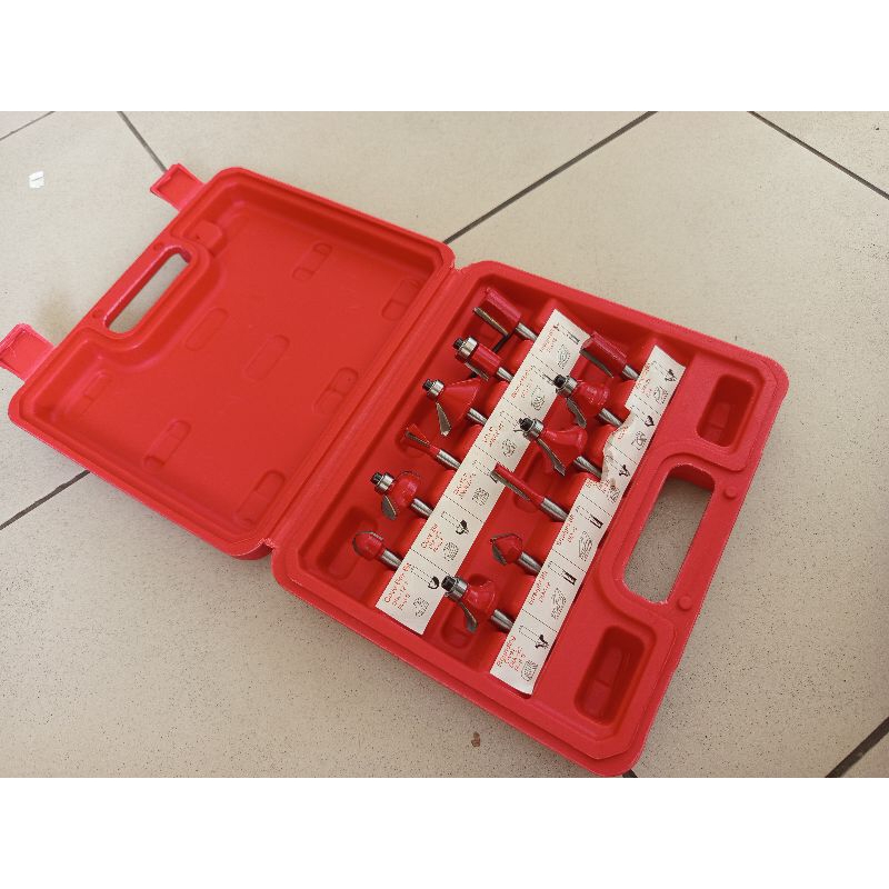 Mata Bor Profil Kayu Set 12 Pcs 6,3 MM Mata Router Bit