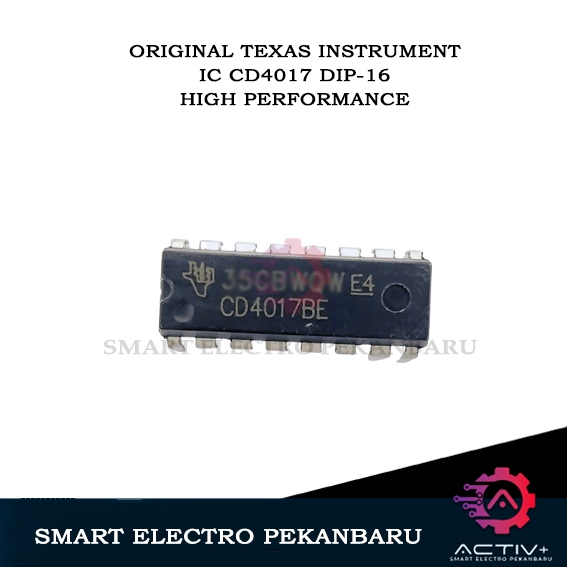 ORIGINAL IC CD4017 DIP-16 TEXAS INSTRUMENT CD4017BE CD 4017 BE Counter Divider HCF4017UBE CD4017UBE
