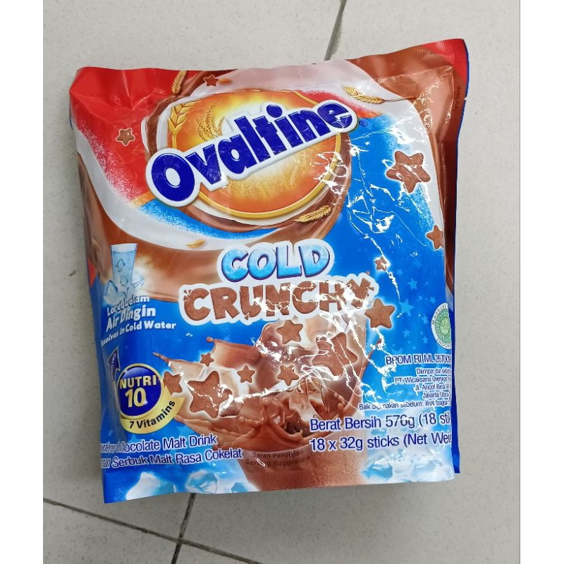 

Ovaltine cold crunchy 18x32gr - minuman serbuk malt rasa coklat bubuk