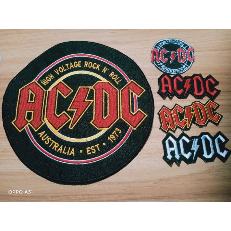 emblem bordir berkualitas backpatch logo band acdc