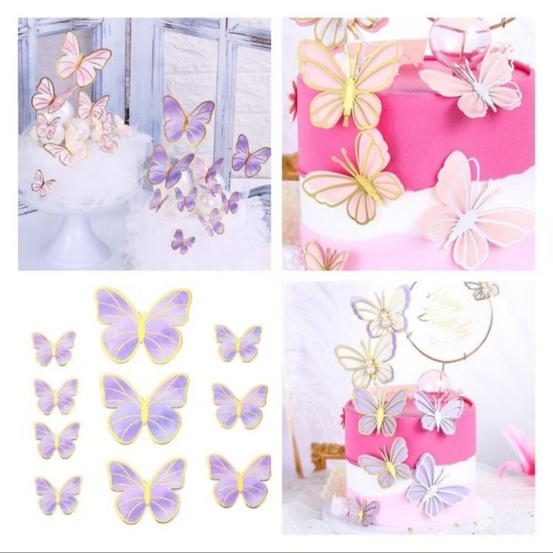 CAKE TOPPER || HIASAN KUE KUPU KUPU KERTAS || BUKET KUPU KUPU || DEKORASI KUE HIASAN KUE HIASAN BUKE