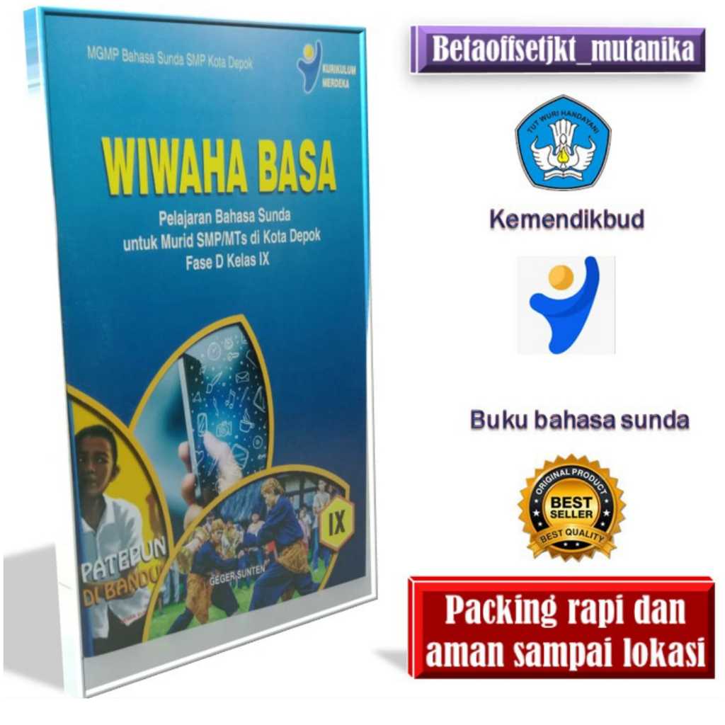Buku bahasa sunda smp mts kelas 9 IX wiwaha basa kurikulum merdeka