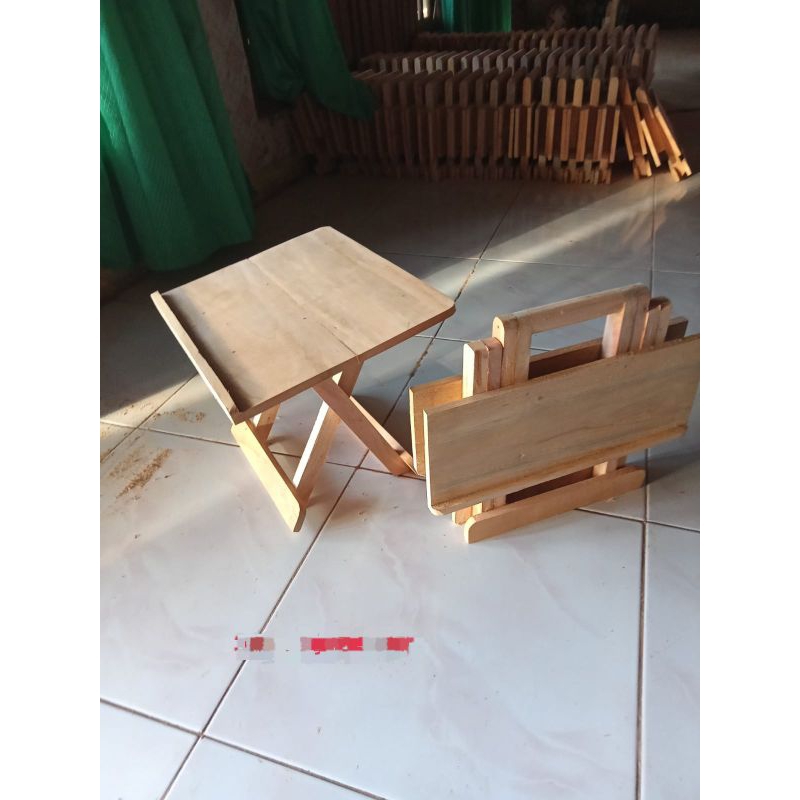 Meja ngaji lipat, rekhal kayu,meja belajar( miring belah)