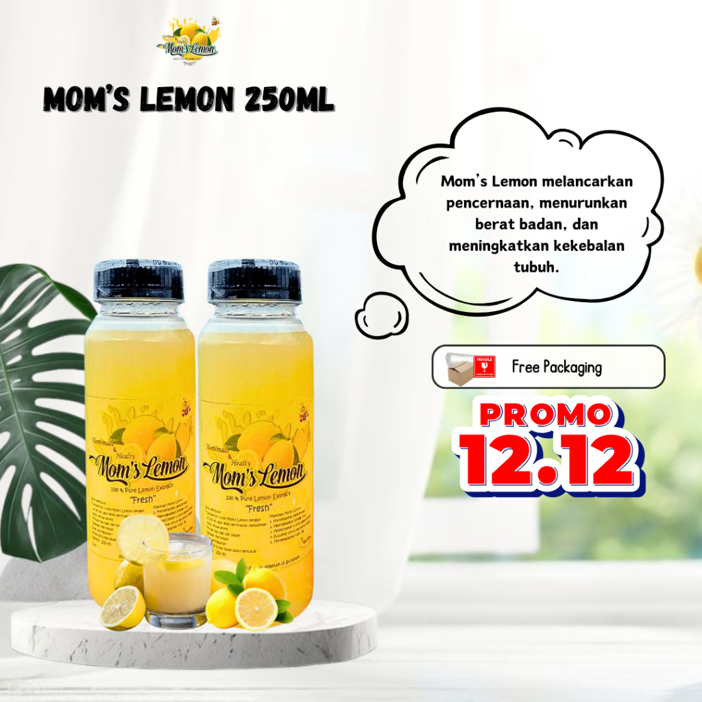 

Sari Lemon Asli 100% Original (Ukuran 250 ml) Mom's Lemon