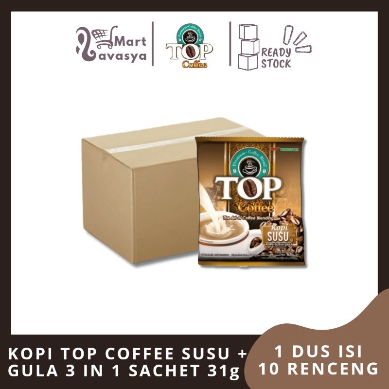 

KOPI TOP COFFEE SUSU + GULA 3 IN 1 SACHET 31g - 1 DUS ISI 10 RENCENG - KOTA BANDUNG - LAVASYA MART