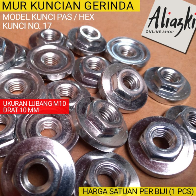 Mur Gerinda Kunci Pas - Mur Kuncian Gerinda Hex - Kuncian Gerinda Hexagonal