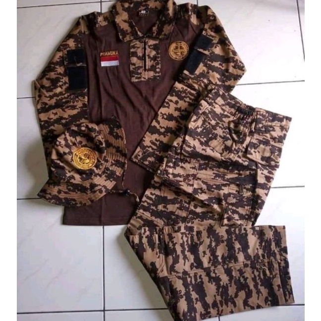 KODE A86E SERAGAM PDL PRAMUKA LORENGBDU GRATIS TOPI