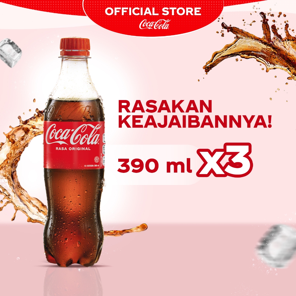 

Coca-Cola Original - Minuman Soda Rasa Kola - Botol 390ml - x3 Pcs