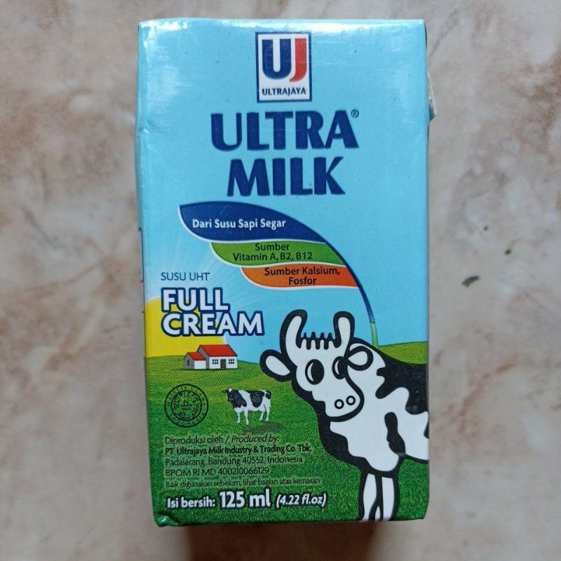 

Susu Ultra Milk Full Cream Susu UHT 125 ml