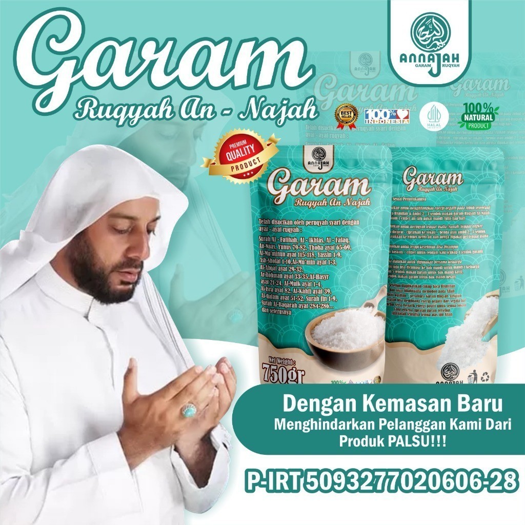 

Garam Ruqyah AnNajah 750gr - Meruqyah Anak Yg Sulit Di Atur/Bandel, Mentralisir Rumah/Tempat Usaha dll