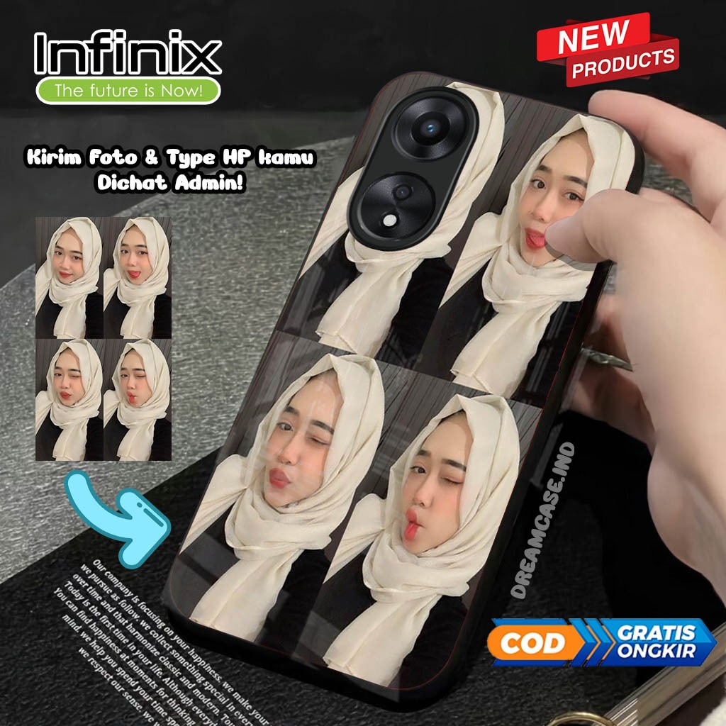 Softcase Glass Acrilic Custom Foto Sendiri For INFINIX SMART 5 SMART 6 SMART 7 SMART 8 PRO HOT 10 PL