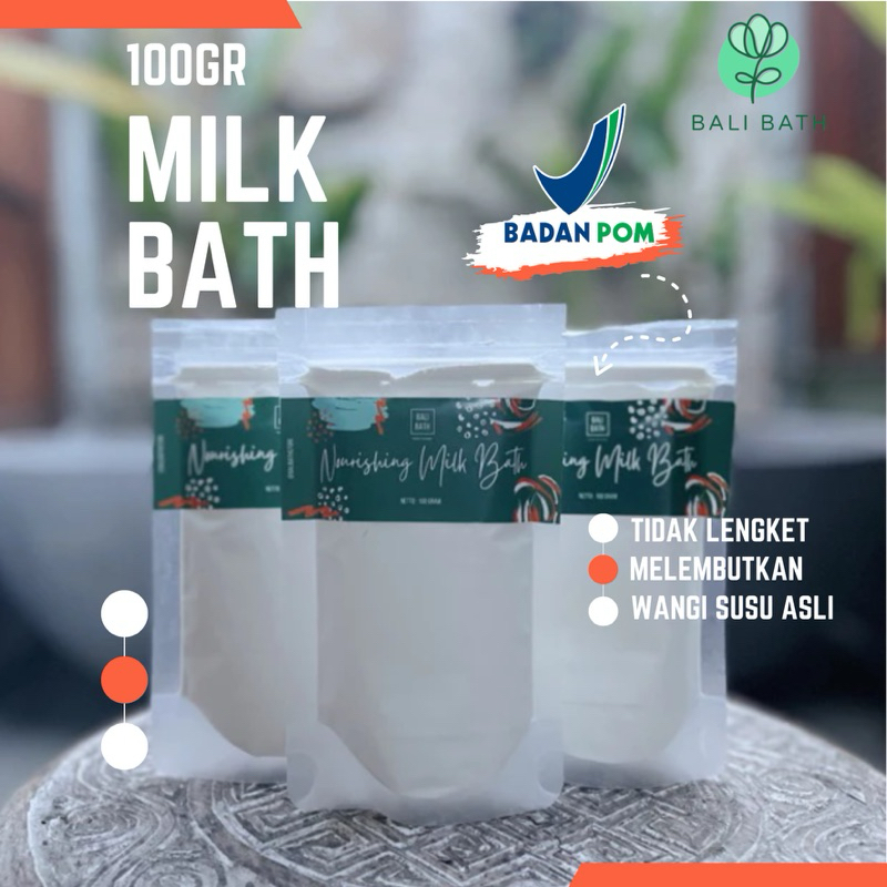 Bali Bath Milk BPOM 100gr Tanpa Busa Bath Mandi Susu dengan Ekstra Essential Oil - Wangi Susu yang M