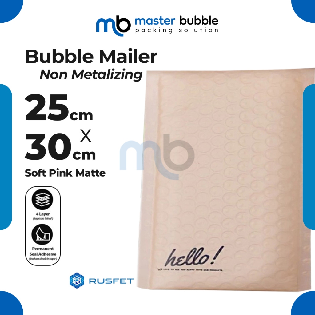 

Amplop Envelope Bubble Mailer Pink 25 X 30 cm / Security Bag Mailer Rusfet Harga Ecer Satuan