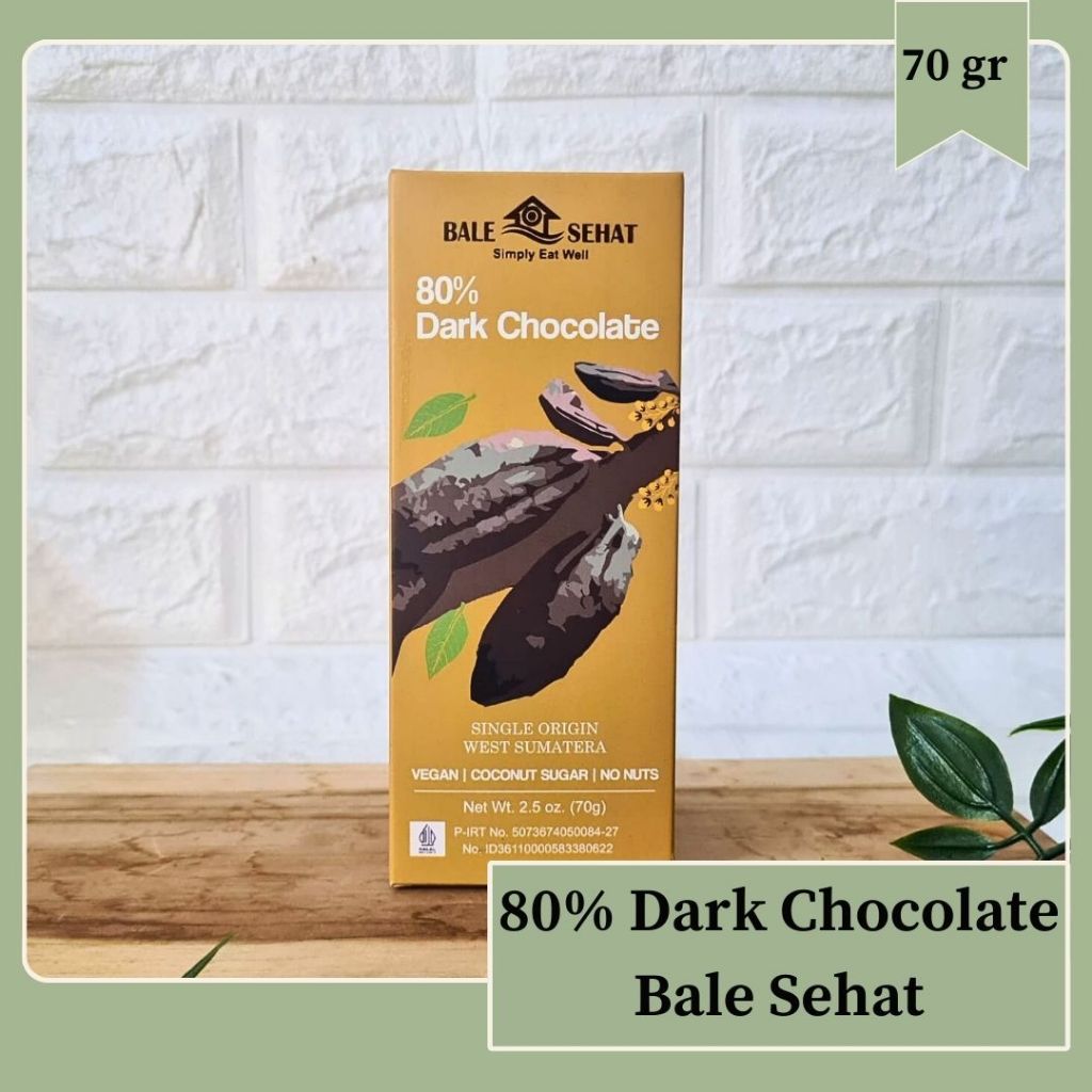 

Dark Chocolate 80% Vegan 75 gr - Bale Sehat | Warung Shiha