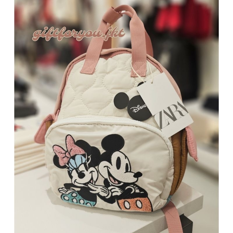 Tas Anak Zara Mickey Mouse & Minnie Mouse Disney Original Rubberised Mini Backpack Ransel Miki Mini 