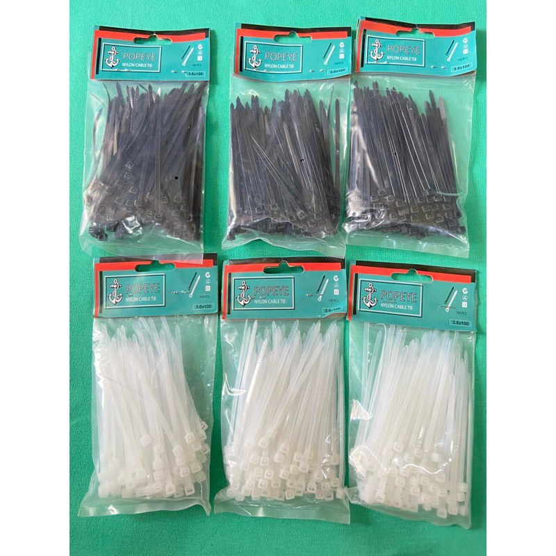 

(100pcs) Cable Ties Tebal Hitam/Putih 3,6x100 POPEYE