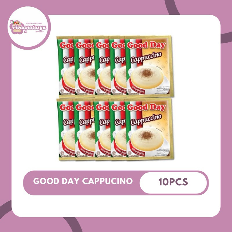

Good Day Cappuccino - 1 Renceng Isi 10 Pcs