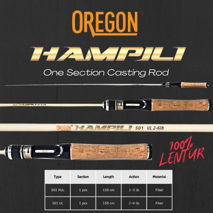 Joran Oregon Hampili 150cm Bahan Fiber lentur