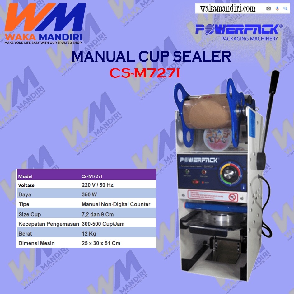 CS-M795I Cup Sealer Manual Powerpack CS-M795I / Cup sealer gelas 22ozll