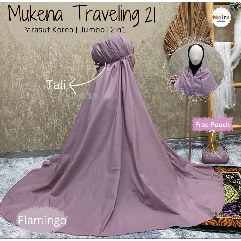 Mukena Travelling Parasut Jumbo 2 in 1 Kode 21 | Mukena Parasut | Mukena Travelling Motif Polos