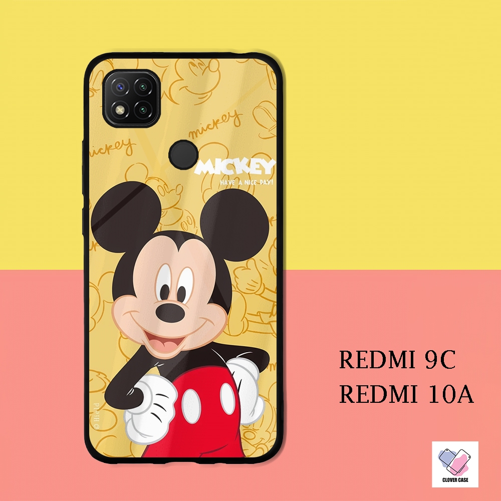 [KN83]  Case Glossy Case | REDMI 9C | REDMI 10A | CASE KEKINIAN LUCU |  Casing Hp Kilau Motif MICKEY