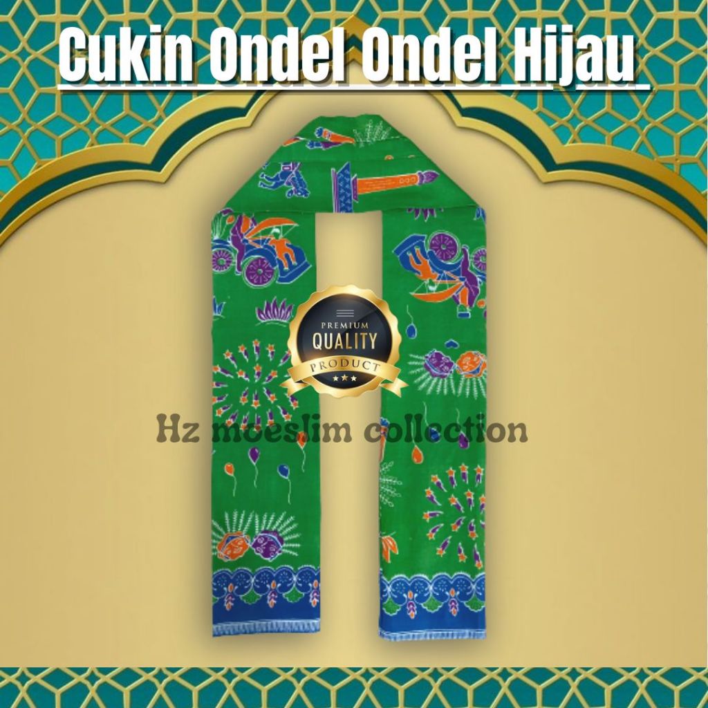 Selendang Cukin Ondel Ondel Betawi Hijau Selendang Ondel ondel Betawi Hijau