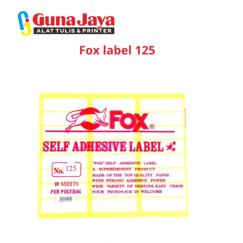 

Fox label 125-Label perekat "Fox