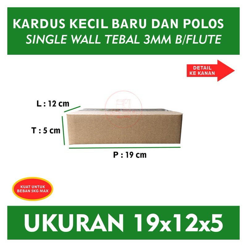 

Kardus Dus Box Packing Polos Ukuran 19x12x5