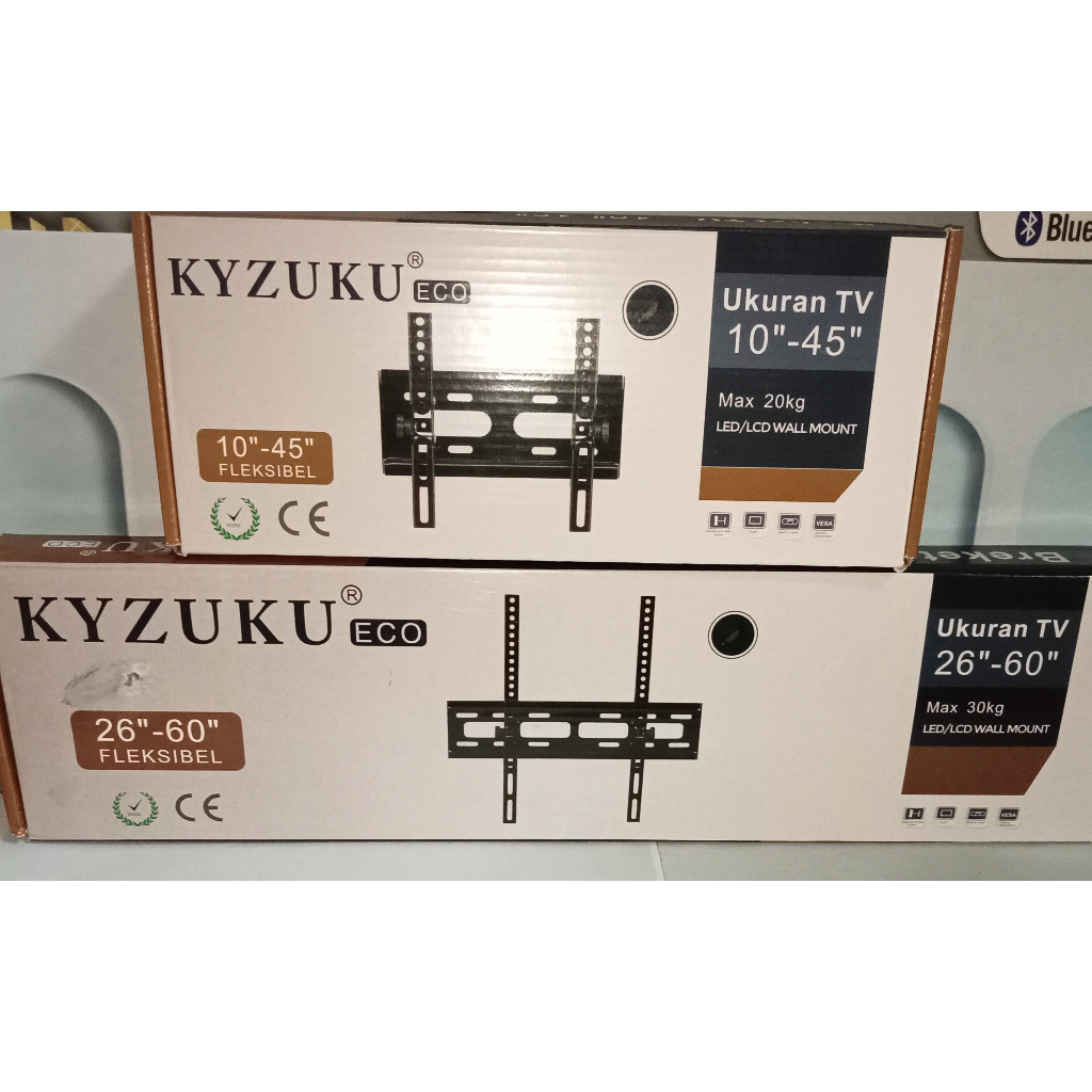 BRACKET TV LED  KYZUKU 10-45 inchi/26-60 inchi FLEXIBLE TEBAL